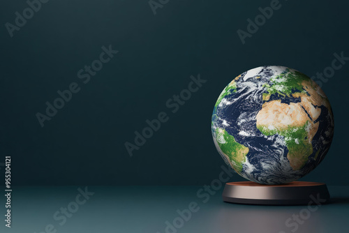 50 A 3D holographic search engine displaying a rotating globe with live search queries, symbolizing global, real-time information access