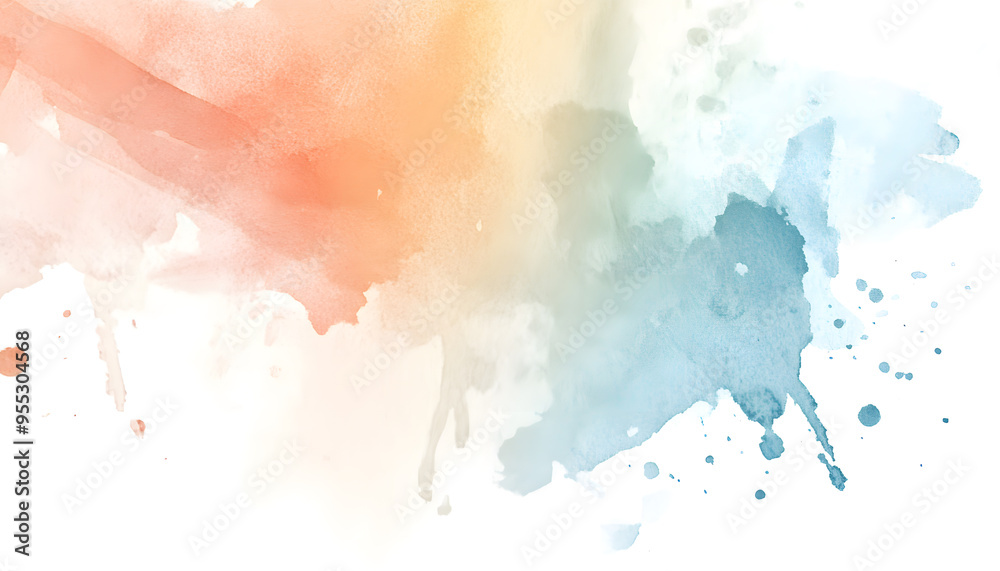 Obraz premium Soft watercolor splashes or strokes in muted tones, offering an artistic yet understated look