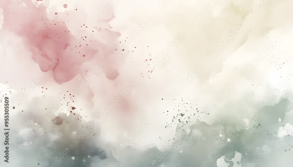 Obraz premium Soft watercolor splashes or strokes in muted tones, offering an artistic yet understated look