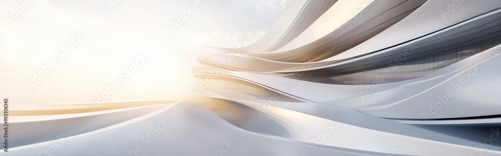 Obraz premium Abstract architecture background featuring a conceptual design in 3D rendering