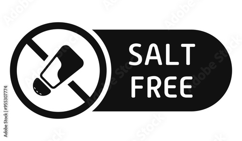 Salt free label. Diet, sticker, healthy eating, digestive problems, stomach, intestines, disorder, indigestion, acquired, congenital, alternative, get rid of swelling, gentle dishes useful health care
