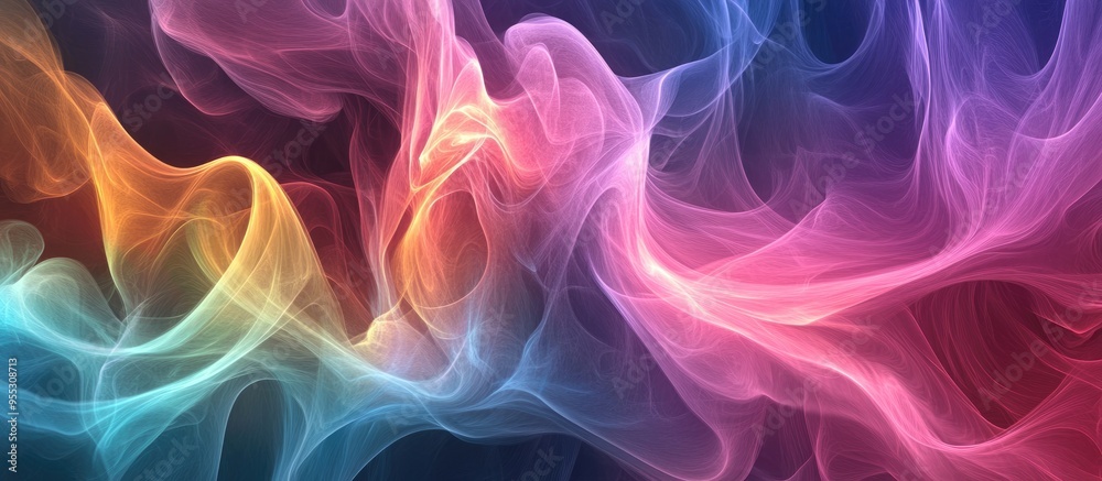 3D illustration of fractal psychedelic smoke in a 3D cartoon rendering 3D illustration of fractal psychedelic smoke in a 3D cartoon rendering
