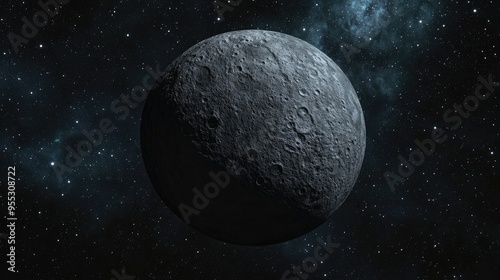Ceres dwarf planet in a 3D cartoon rendering