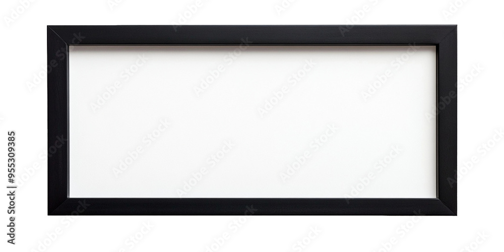 Sleek black frame with matte finish, isolated on white background Sleek black frame with matte finish, isolated on white background
