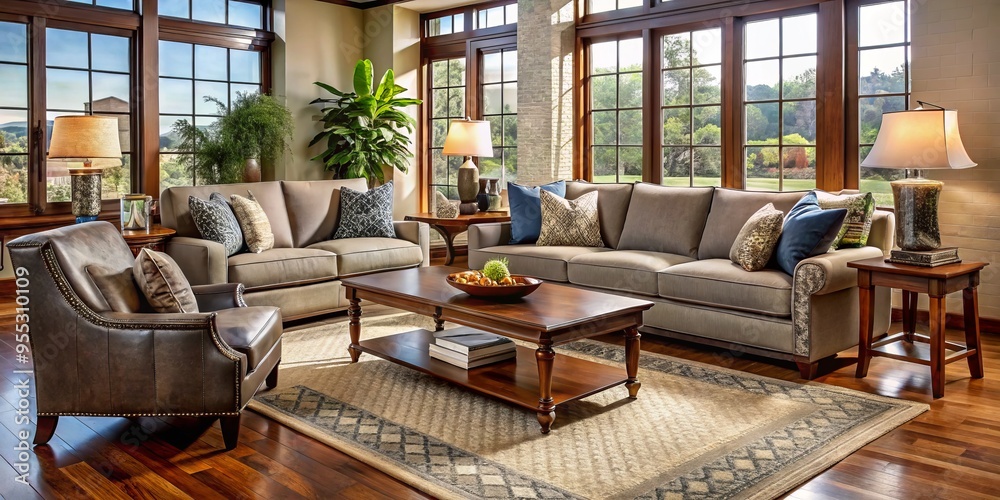 Stylish and comfortable custom-designed living room furniture blending modern and classic elements in Portland,