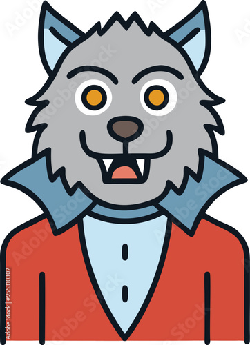 A werewolf cartoon vector for Halloween