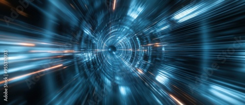 Abstract Motion Technology Screen with High-Speed Blur Background.