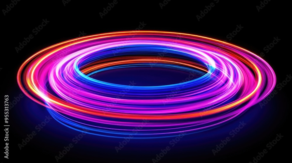 Vibrant laser light stripes create a circular oval art piece that expresses love in diverse ways ideal for wallpaper or smartphone screens Vibrant laser light stripes create a circular oval art piece that expresses love in diverse ways ideal for wallpaper or smartphone screens