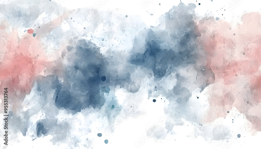 Obraz premium Soft watercolor splashes or strokes in muted tones, offering an artistic yet understated look
