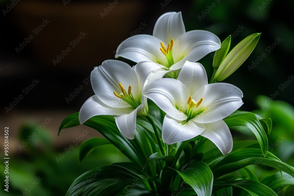 Lilies, Easter lilies, symbols of resurrection are deeply associated with religious traditions Lilies, Easter lilies, symbols of resurrection are deeply associated with religious traditions