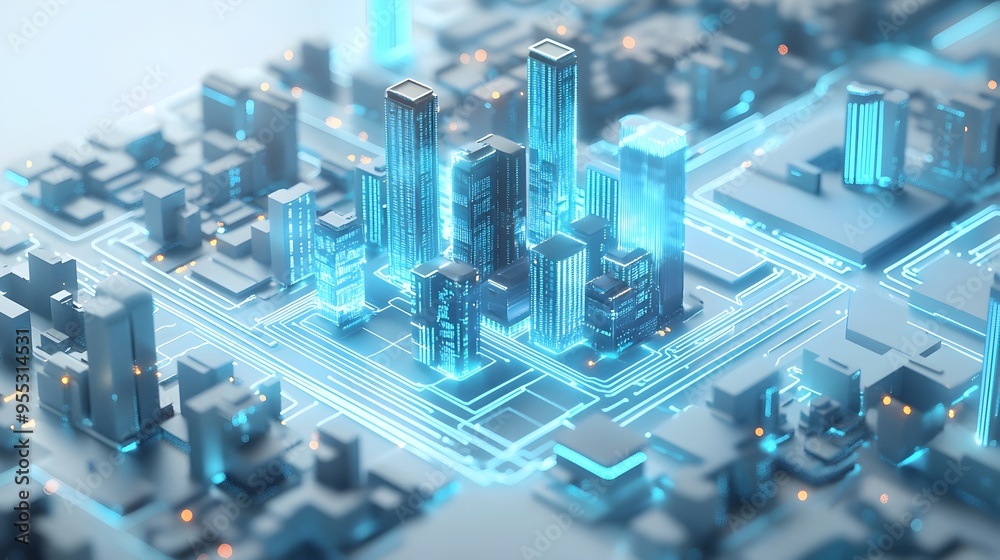 Futuristic Cityscape with Sleek Skyscrapers and Modern Urban Architecture Futuristic Cityscape with Sleek Skyscrapers and Modern Urban Architecture