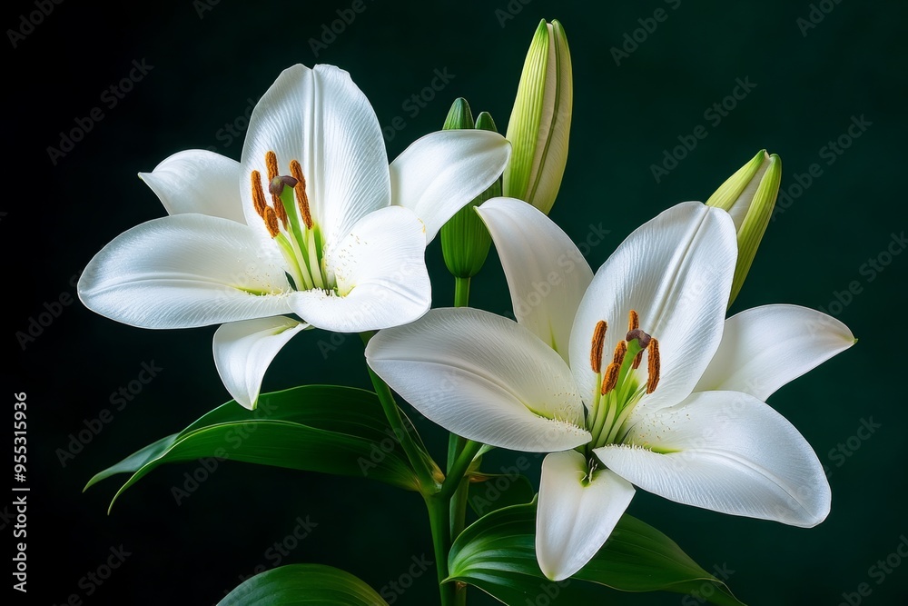 Fototapeta premium Lilies, in ancient art, symbols of nobility have been depicted in paintings and sculptures for centuries