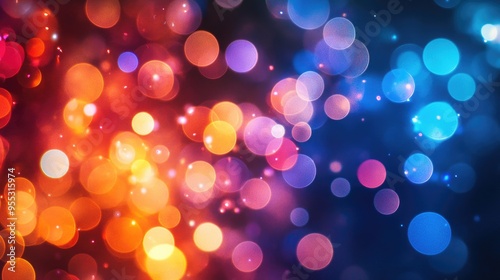 Vibrant multicolored bokeh circles create a stunning abstract background filled with dynamic particles