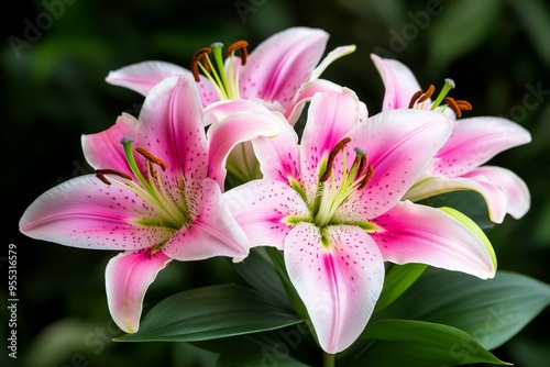 Lilies, oriental lilies, richly fragrant fill the air with their intoxicating scent