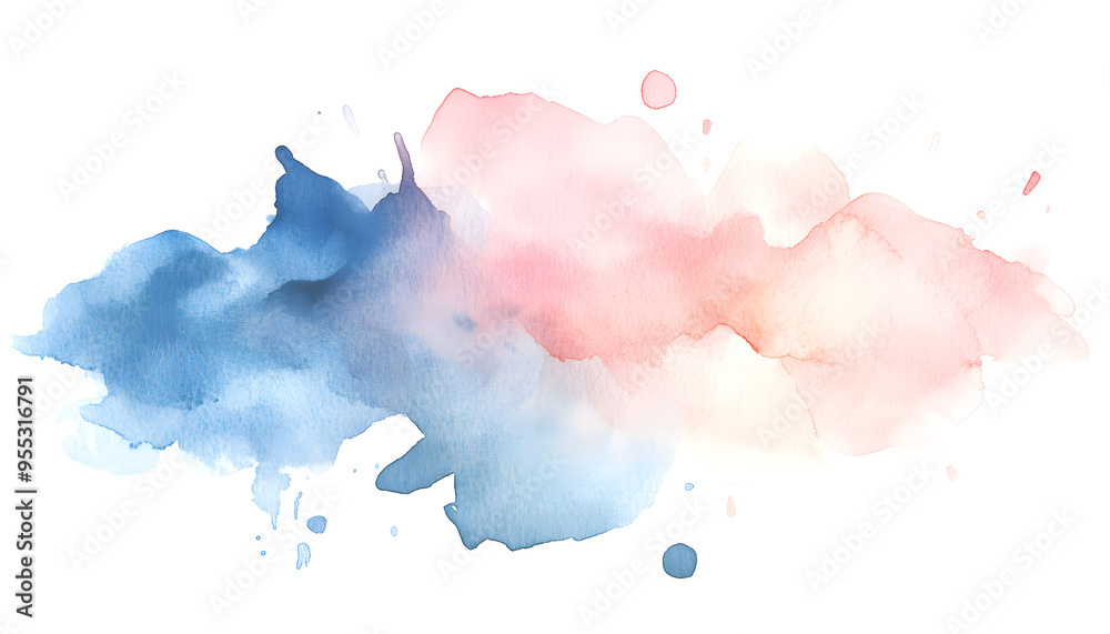 Obraz premium Soft watercolor splashes or strokes in muted tones, offering an artistic yet understated look