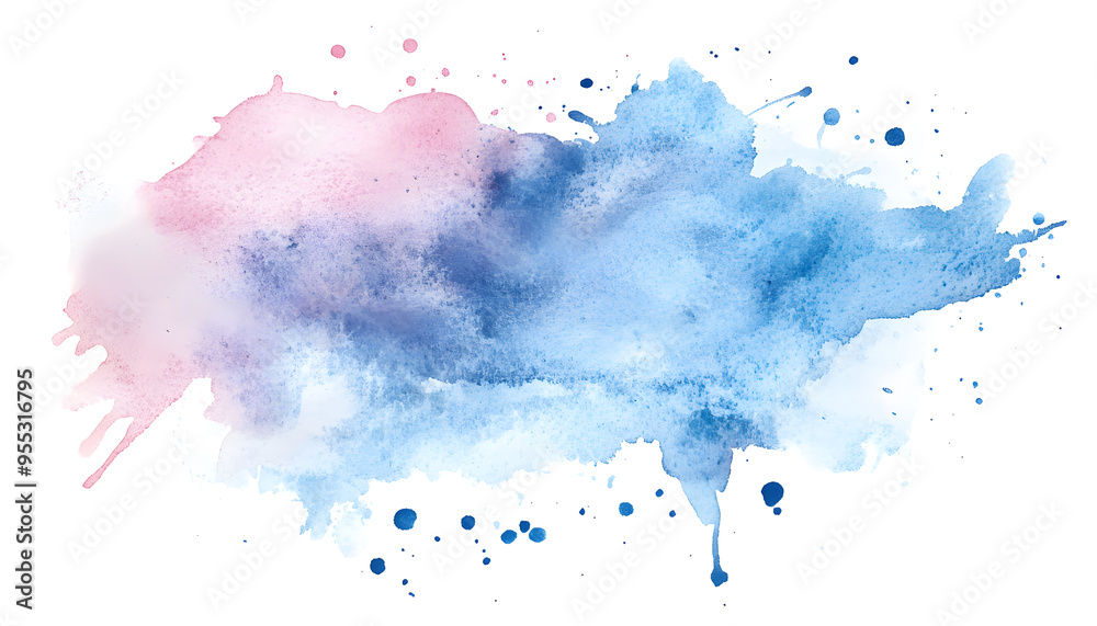 Obraz premium Soft watercolor splashes or strokes in muted tones, offering an artistic yet understated look
