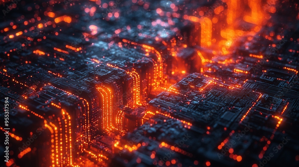 Digital representation of blockchain technology and cryptocurrency Digital representation of blockchain technology and cryptocurrency