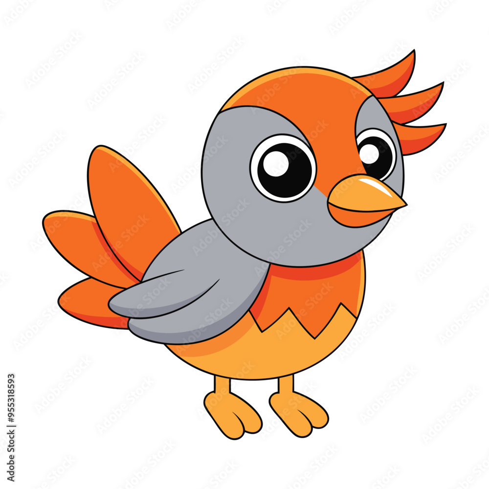 Naklejka premium Bird cartoon vector illustration style design