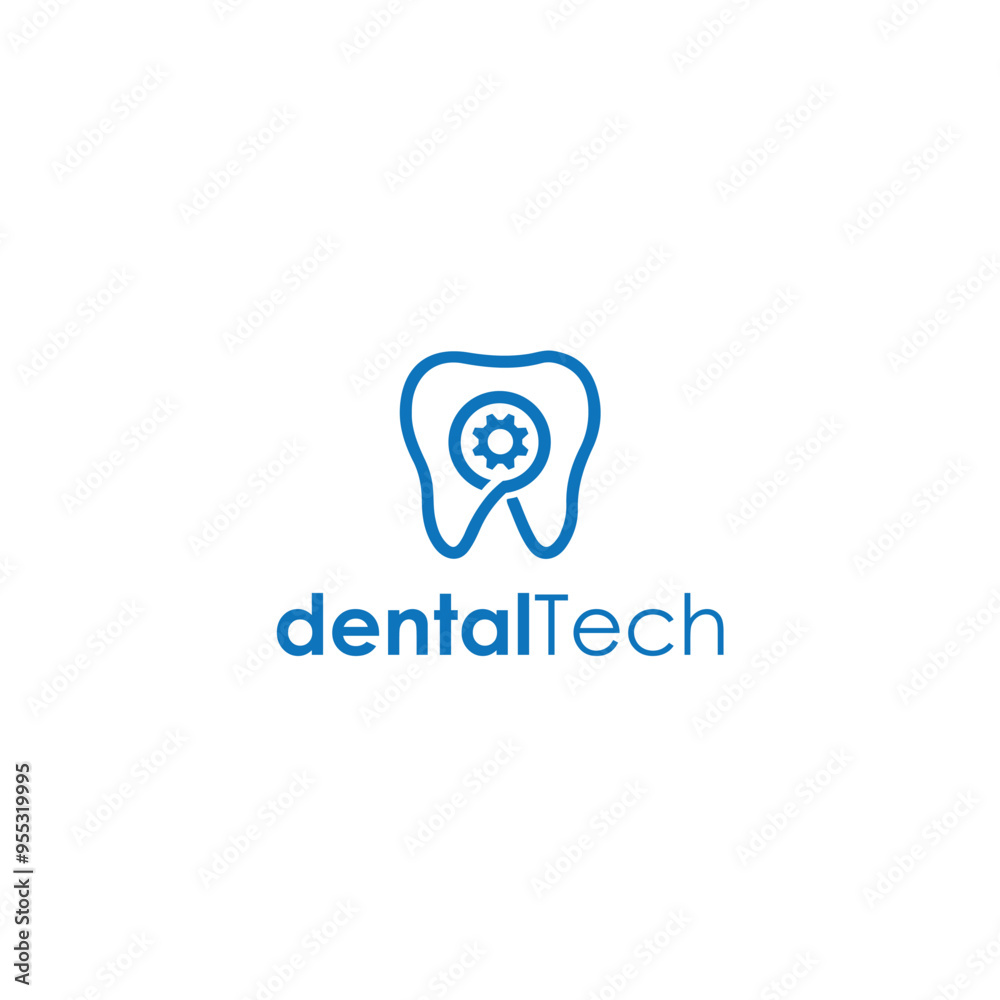 Obraz premium Dental Tech Logo Simple Medical