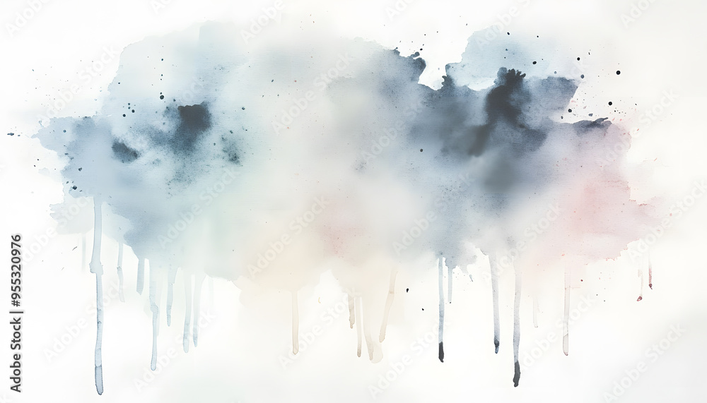 Obraz premium Soft watercolor splashes or strokes in muted tones, offering an artistic yet understated look