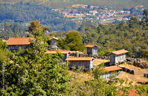 The granaries of the charming village of Porreiras, in Paredes de Coura, Portugal