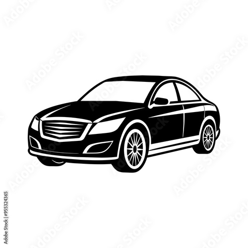 black and white car