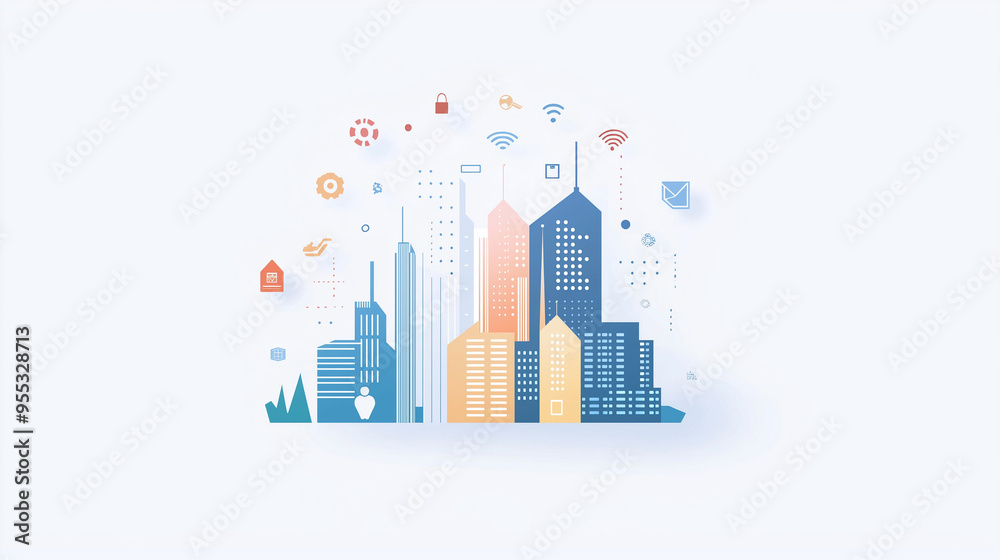 Obraz premium smart city with 5G infrastructure advanced