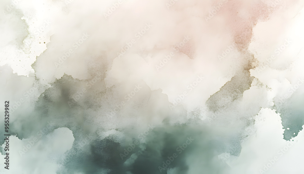 Obraz premium Soft watercolor splashes or strokes in muted tones, offering an artistic yet understated look