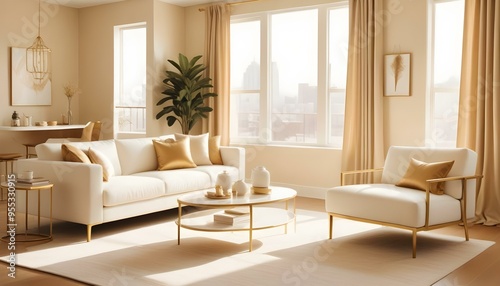 Photo interior modern design room 3d illustration
