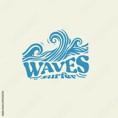 Waves surfer typography ocean waves t shirt graphic design