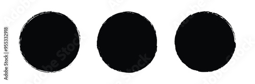 Grunge round shapes. Grunge banner collection. Vector Illustration.