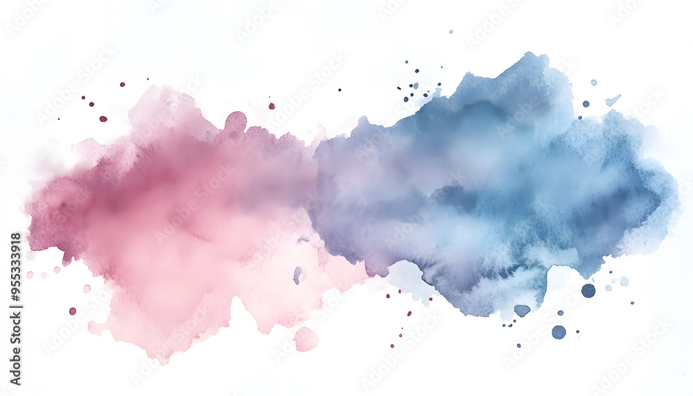 Obraz premium Soft watercolor splashes or strokes in muted tones, offering an artistic yet understated look