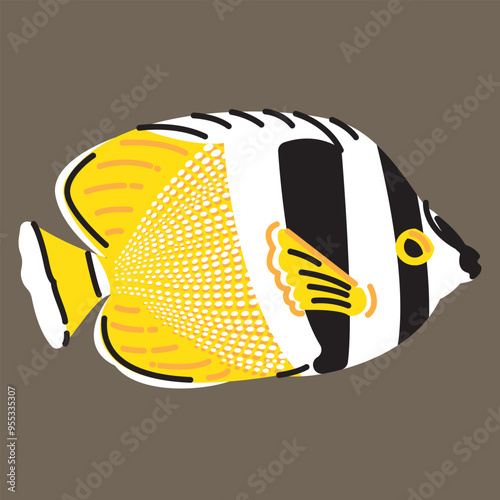 Illustration of a Backflip Butterfly Fish