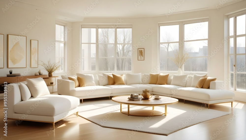 Fototapeta premium Photo interior modern design room 3d illustration