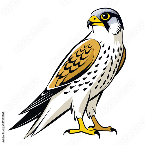 Falcon full body high detail vector illustration isolated on white background photo