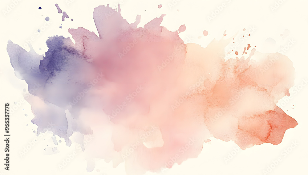 Obraz premium Soft watercolor splashes or strokes in muted tones, offering an artistic yet understated look