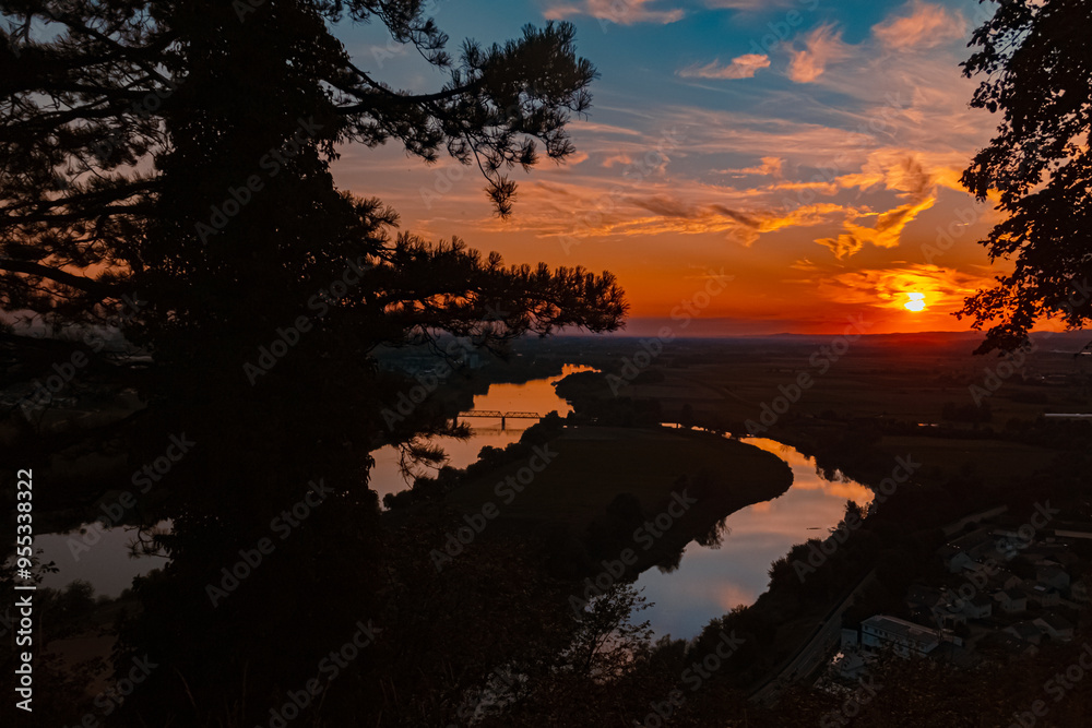 Summer sunset at Mount Bogenberg, Bogen, Danube, Bavaria, Germany Summer sunset at Mount Bogenberg, Bogen, Danube, Bavaria, Germany