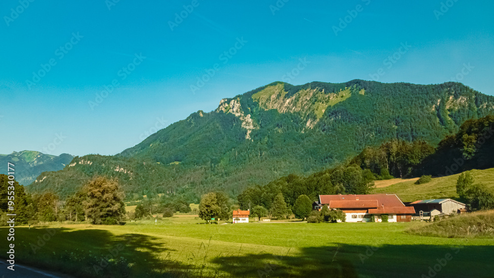 Alpine summer view at Donau, Marquartstein, Traunstein, Bavaria, Germany Alpine summer view at Donau, Marquartstein, Traunstein, Bavaria, Germany