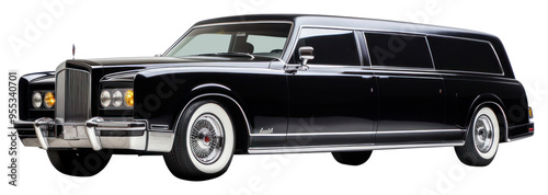 PNG Luxury vintage black limousine