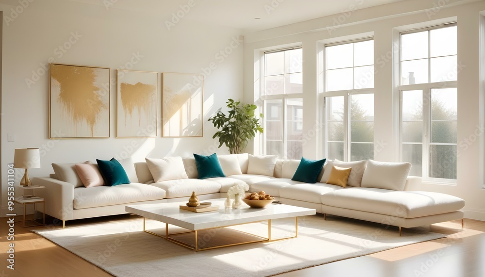 Fototapeta premium Photo interior modern design room 3d illustration