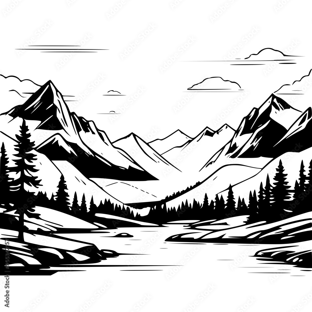 Fototapeta premium landscape with mountains