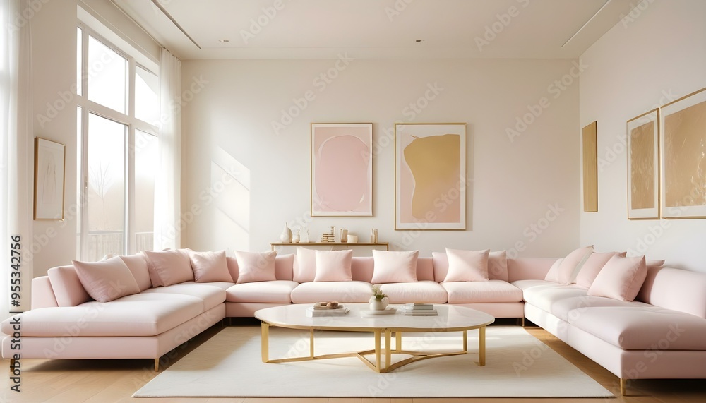 Fototapeta premium Photo interior modern design room 3d illustration
