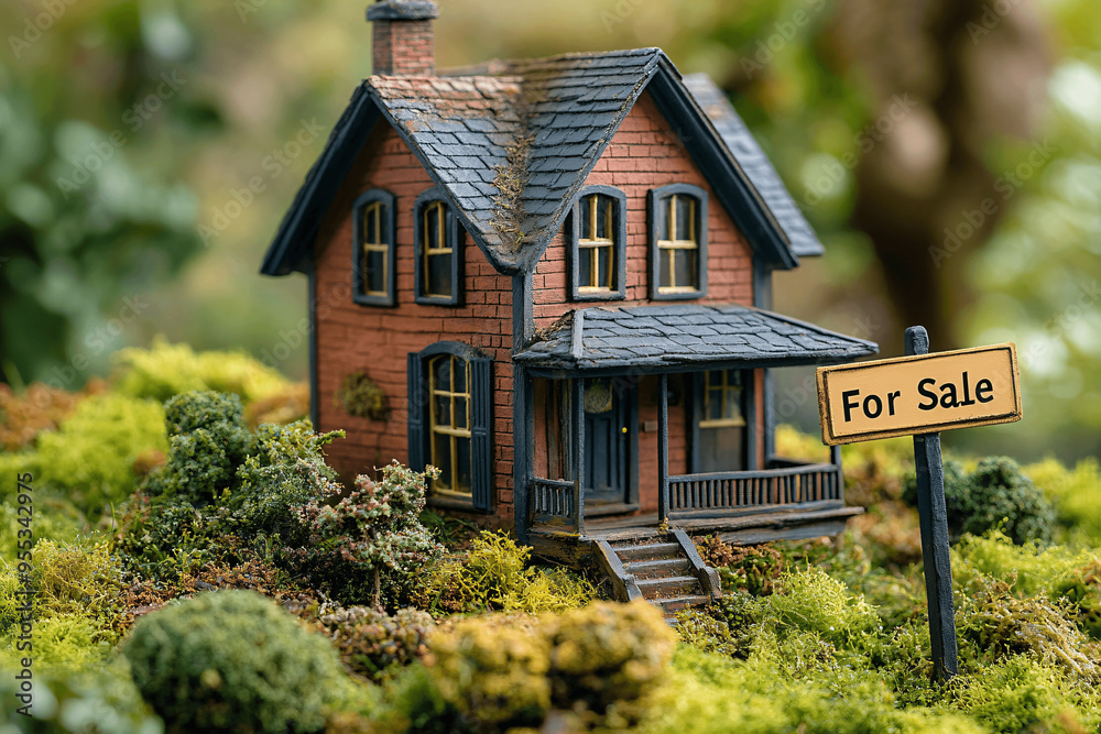 House for sale. A stunning real estate photograph of a suburban home with a House for sale. A stunning real estate photograph of a suburban home with a