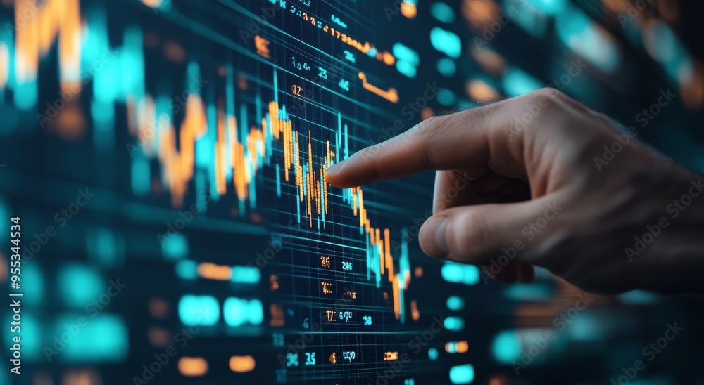 Business professional presenting growth data with graphs in a modern office environment Business professional presenting growth data with graphs in a modern office environment