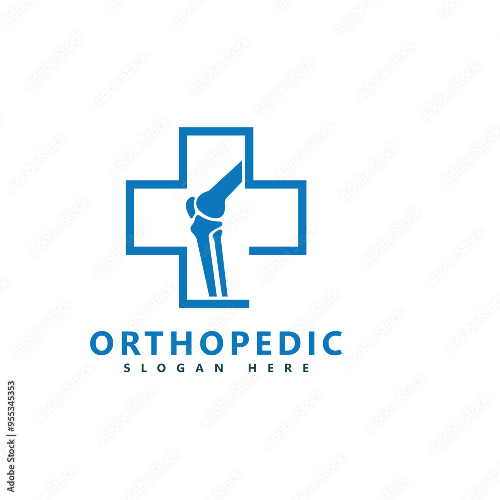 Orthopedic Logo Design with Knee Joint Symbol - Medical and Healthcare Icon Orthopedic Logo Design with Knee Joint Symbol - Medical and Healthcare Icon