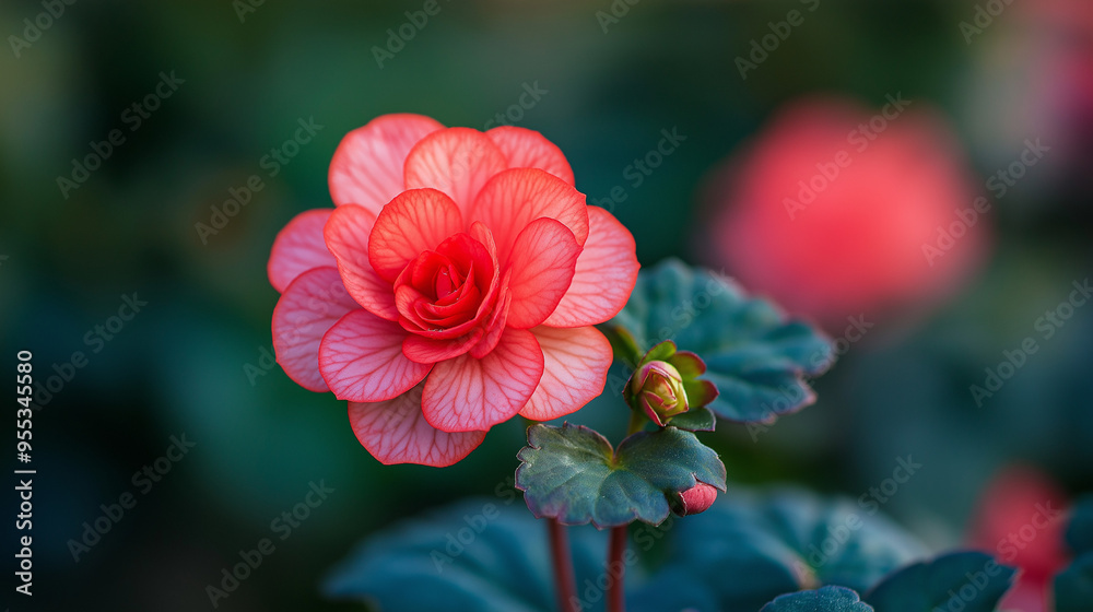 Beautiful red wax begonia flower blossom Beautiful red wax begonia flower blossom