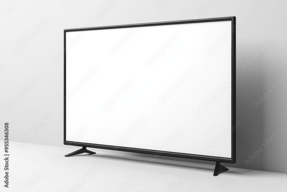 TV screen mockup on isolated background created with Generative AI TV screen mockup on isolated background created with Generative AI