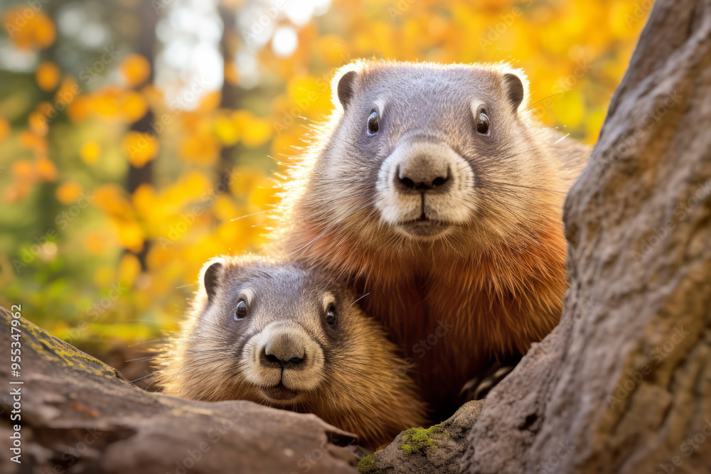 Fototapeta premium Marmot Animal Wild Beauty Freedom Wilderness Enchanting