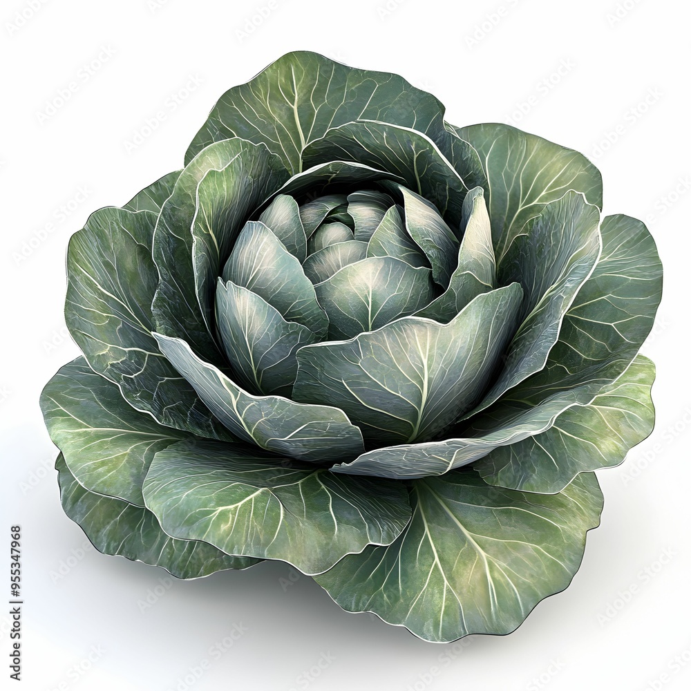 A large green leafy vegetable with a white stem A large green leafy vegetable with a white stem