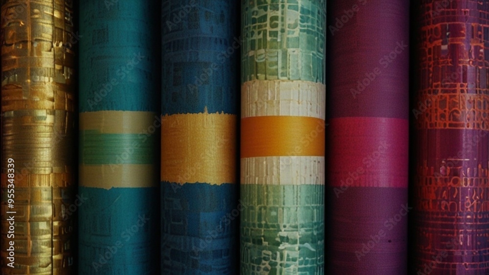 stack of colorful fabrics stack of colorful fabrics